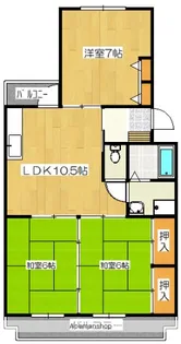 グランドハイツ天拝【3階】の間取り