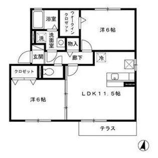 メゾン・ド・フルール C棟【1階】の間取り