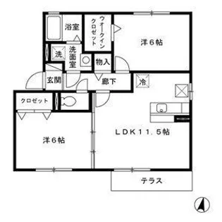 メゾン・ド・フルール C棟【2階】の間取り