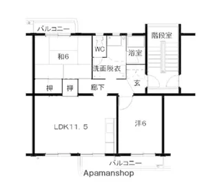 大板井1000棟【5階】の間取り