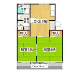 コーポ朝日【1階】の間取り