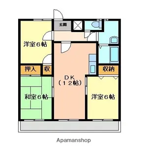 都府楼ガーデンハイツ【4階】の間取り