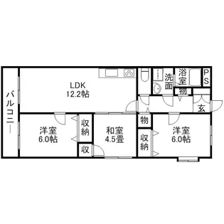 グレースマンション大野城【4階】の間取り