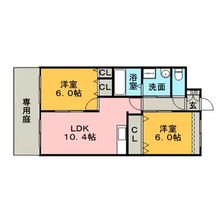 クレオール【106号室】の間取り