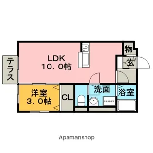 エマーブルⅠB棟【106号室】の間取り