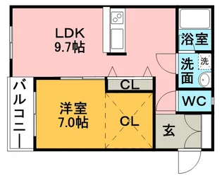 リバティー室岡【101号室】の間取り