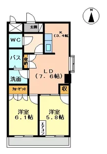 ベルメゾン【102号室】の間取り
