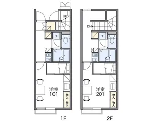レオパレスTAKUJI【208号室】の間取り