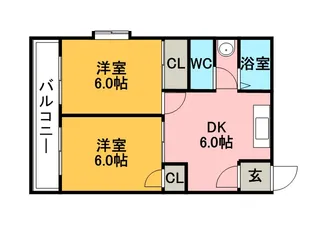 オーシャンハイツ広川【301号室】の間取り