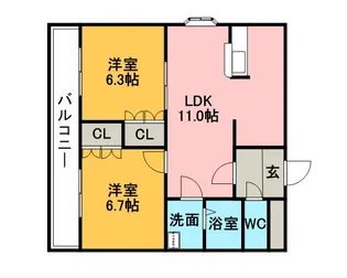 サンコート・パイン【201号室】の間取り