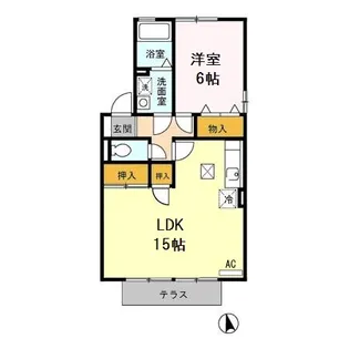 グレープヒルズ羽犬塚ⅠB棟【1階】の間取り