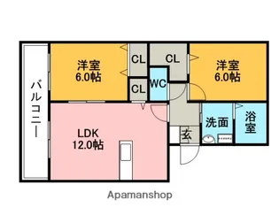 ウィルモアTOSHI【102号室】の間取り