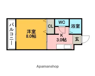 サンライズフジ【105号室】の間取り