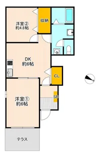 ジェイ・ワイ・タウン D棟【103号室】の間取り