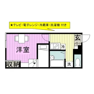 レオパレスウエスト広川一号館【110号室】の間取り