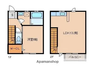 福岡県三潴郡大木町大字大角【テラスハウス】の間取り
