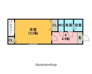 ユノソハイツ龍ヶ原【102号室】の間取り