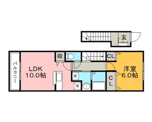 レジデンス稲富B棟【2階】の間取り