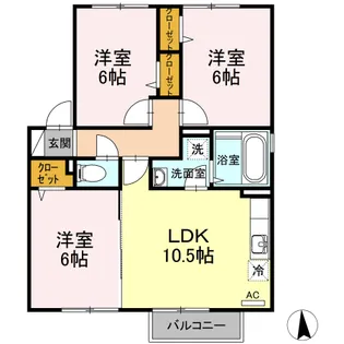 ガナドール【2階】の間取り