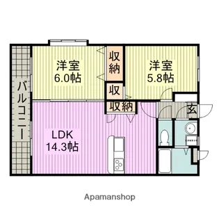 サンライズみやま【1階】の間取り