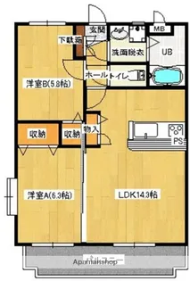 サンライズみやま【2階】の間取り