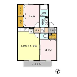 ネオポリス都 A棟【2階】の間取り