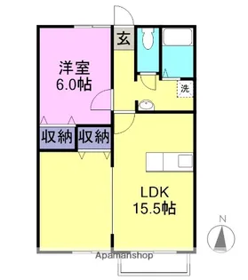 レジデンスHIROTA【202号室】の間取り