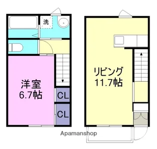 レガロつくし【C-5号室】の間取り