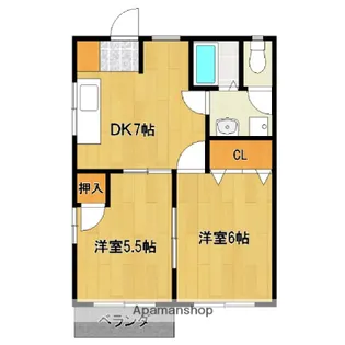 ニューハイツ水田【201号室】の間取り