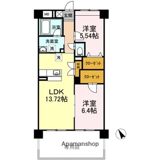 プリマヴェーラ一條【103号室】の間取り