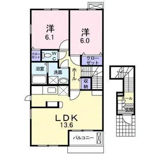 フルーブ・レゾネートC【2階】の間取り