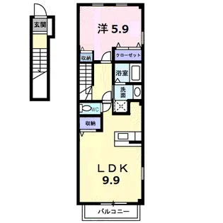 1LDKの間取り画像