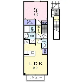 ルート3&カーサⅡ【2階】の間取り