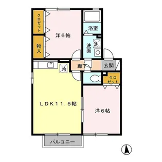 アネックス・マリー A棟【2階】の間取り