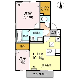 クローバーハイツ【1階】の間取り