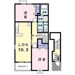 サンモールB棟【2階】の間取り