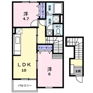 2LDKの間取り画像