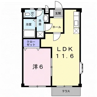 フラワーハイツ一条(A)【1階】の間取り