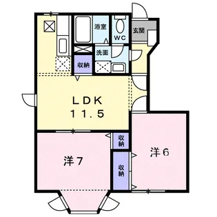アンソレイエメゾン二号館【1階】の間取り
