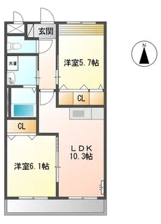アヴァンティ一条【205号室】の間取り