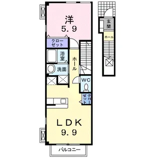 エアリーヴィラ壱番館【2階】の間取り
