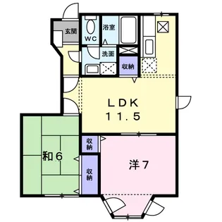 アンソレイエメゾン一号館【1階】の間取り