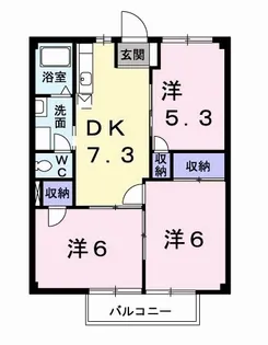 ニューシティ川島A【2階】の間取り