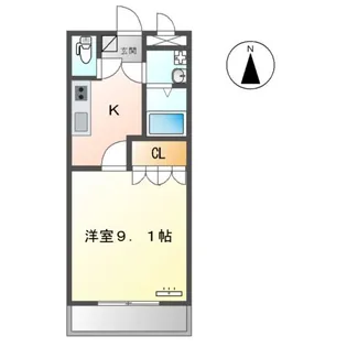 メルヴェール【202号室】の間取り
