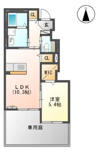 ルーラル北西原B棟【103号室】の間取り