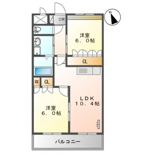 クレオール【202号室】の間取り
