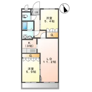 パストラーレ杜の筆【205号室】の間取り
