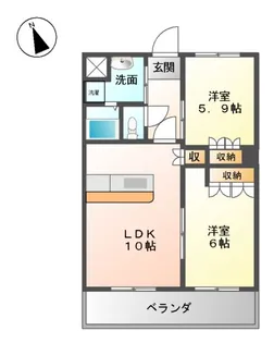 リバーレイン コスモス【202号室】の間取り