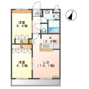 リバーサイドコスモスⅡ 【202号室】の間取り