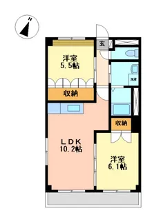 エスペランサA【205号室】の間取り